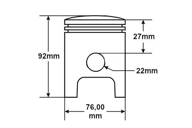 Tłok junak m07 m10 76,00mm 4 szlif anodowany duells kpl. Di Tłok junak m07 m10 76,00mm 4 szlif anodowany duells kpl. Di - obrazek 2