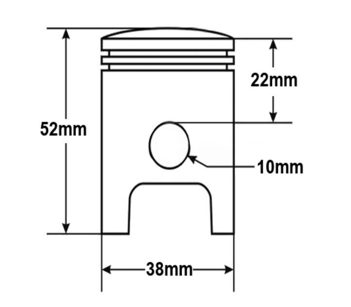 Tłok piaggio bravo ciao moped 50 38mm pin 10mm 2t sa pasuje do: piaggio-bravo/ciao/grillo/si/superbravo Tłok piaggio bravo ciao moped 50 38mm pin 10mm 2t sa pasuje do: piaggio-bravo/ciao/grillo/si/superbravo - obrazek 2