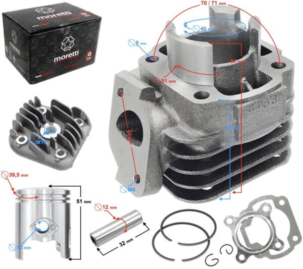Cylinder i głowica skuter 2t 50cc 1pe40qmb sw.12mm - obrazek 5