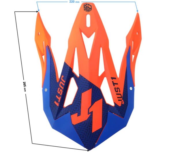 Daszek kasku just1 j32 peak kids vertigo blue fluo orange - obrazek 2