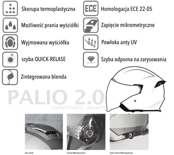 Kask origine palio 2.0 solid black matt xxl - obrazek 9