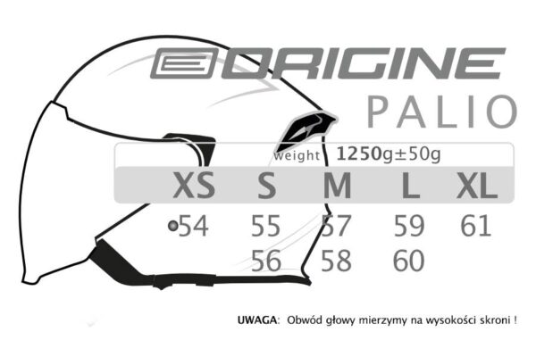 Kask origine palio 2.0 + bt solid titanium matt xxl - obrazek 3