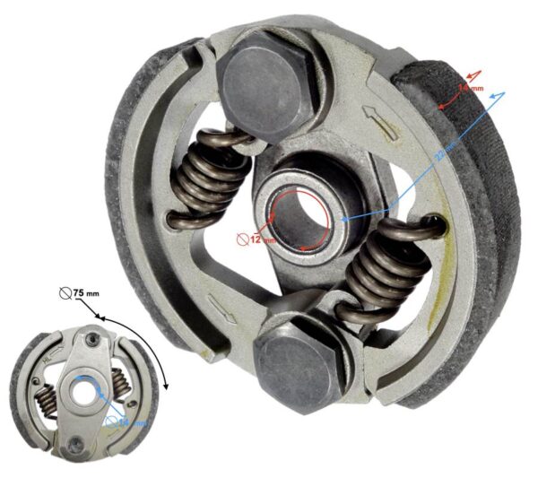 Szczęki sprzęgła pocket bike 2 sprężyny - obrazek 3