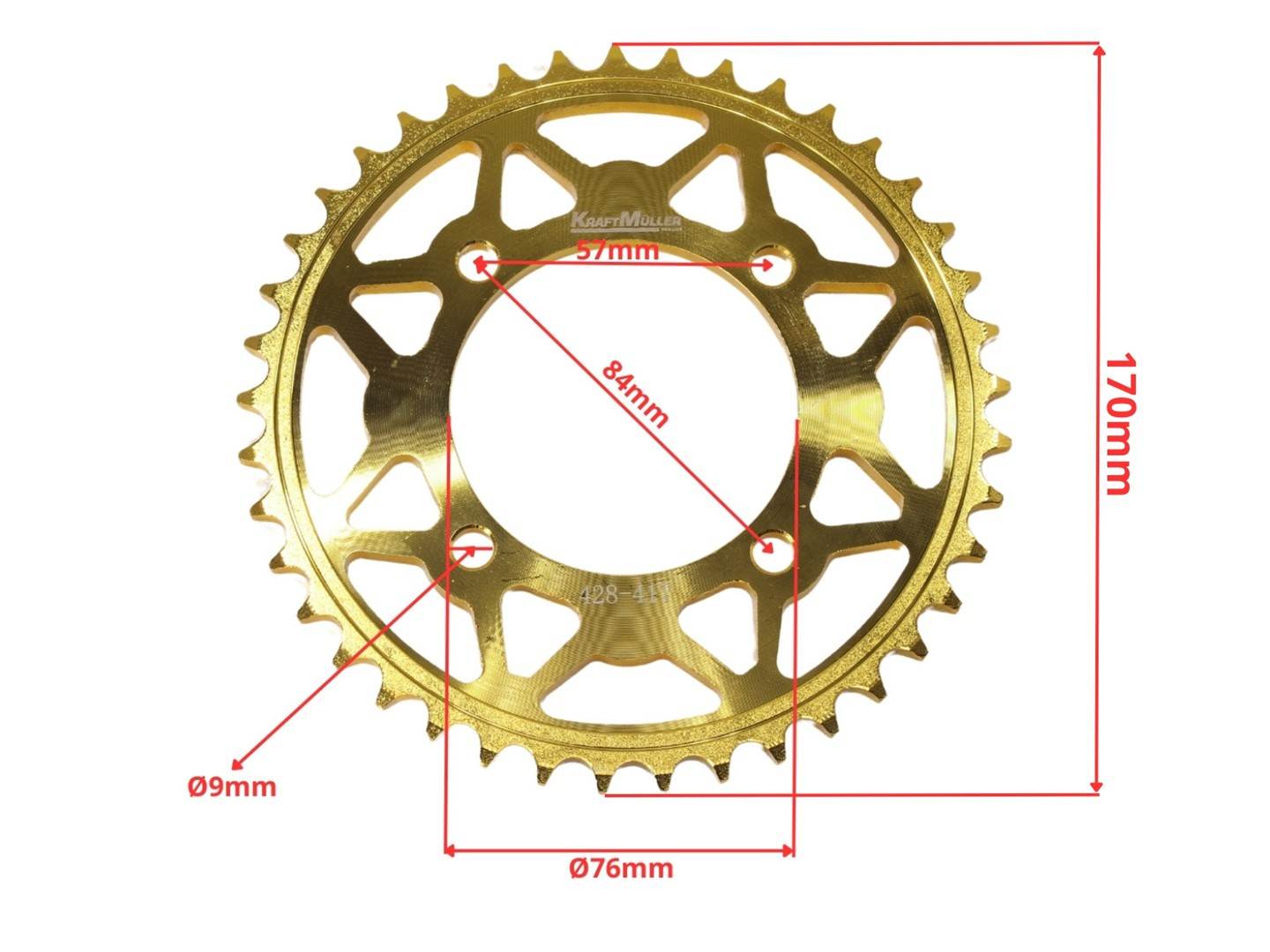 Zębatka Tył 428-41Z Cross 200/250 Złota Hb Zębatka Tył 428-41Z Cross 200/250 Złota Hb - obrazek 2
