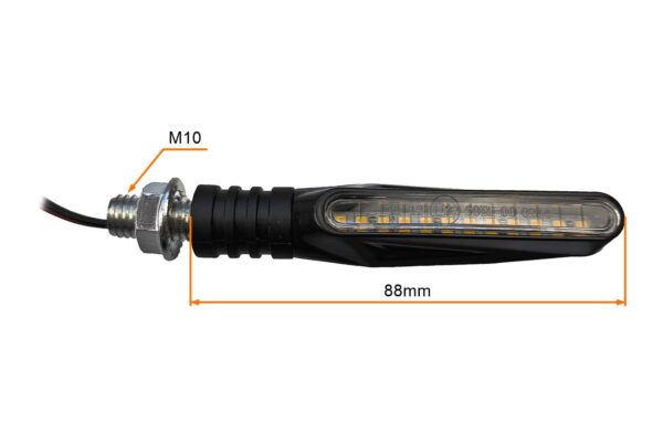 Kierunkowskazy Kpl Led Podłużne 4sztuki Zestaw Z Homologacją 12 Ledów MotoGeneric - obrazek 4