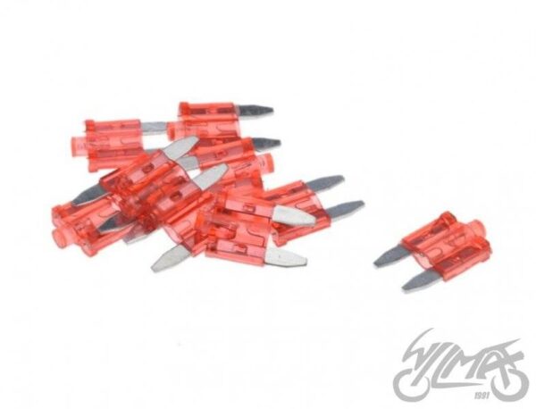 Bezpiecznik płytkowy mini 10a z diodą led 10szt - obrazek 2