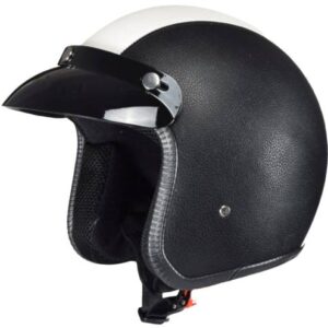 Kask awina otwarty s tn8658 czarna-biała skóra