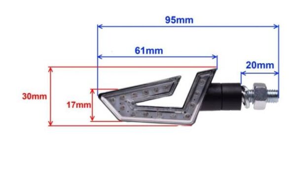 Kierunkowskaz czarny biały klosz led - obrazek 4