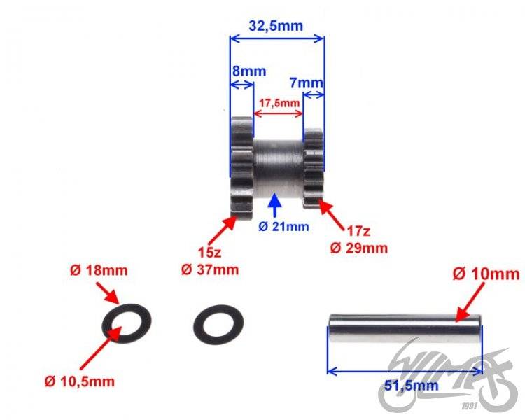 Koło pośrednie rozrusznika małe silnik 156fmi Koło pośrednie rozrusznika małe silnik 156fmi - obrazek 2