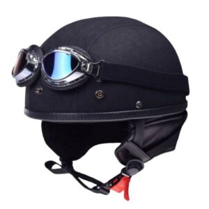 Kask awina otwarty skóra s tn-8689b czar mat+gogle