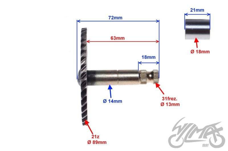 Wałek rozrusznika długość wałka 63mm 4t delfin Wałek rozrusznika długość wałka 63mm 4t delfin - obrazek 3