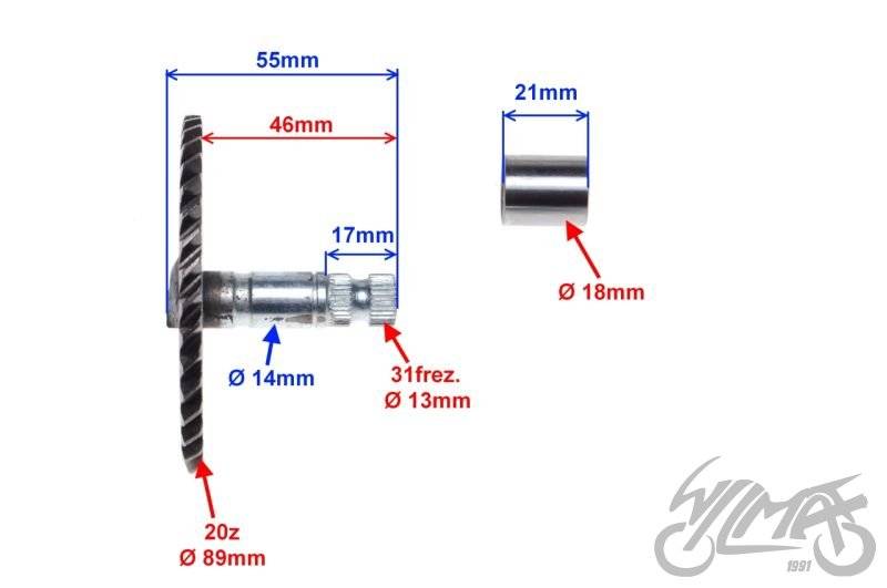 Wałek rozrusznika z segmentem tulejka 4t 8z Wałek rozrusznika z segmentem tulejka 4t 8z - obrazek 3