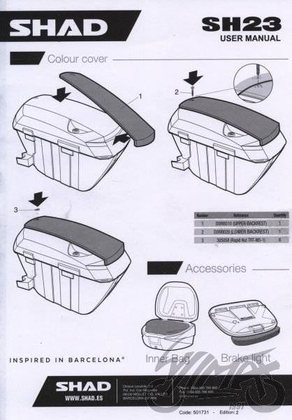 Nakładka kufra shad sh23 biała kpl 2 sztuki Nakładka kufra shad sh23 biała kpl 2 sztuki - obrazek 2