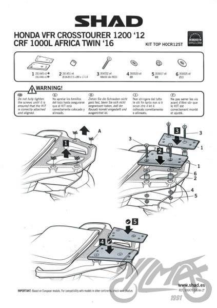Stelaż kufra tył shad do honda vfr1200 / crf1000l Stelaż kufra tył shad do honda vfr1200 / crf1000l - obrazek 2
