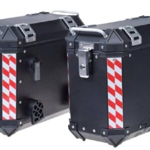 Kufer boczny aluminiowy czarny z zamkiem 2 szt