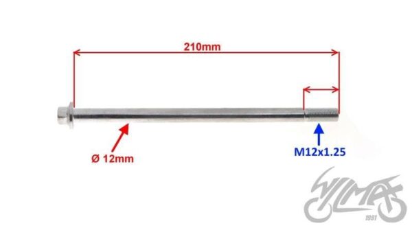 Oś wahacza tył m12×210 czoper - obrazek 2