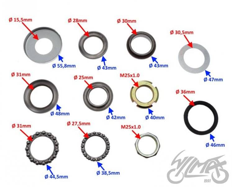 Łożyskowanie kierownicy longjia lj50qt-9m Łożyskowanie kierownicy longjia lj50qt-9m - obrazek 2