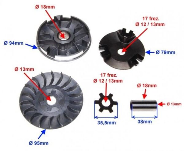 Wariator 2t nrg50 quantum tulejka na wał 13,0mm - obrazek 2