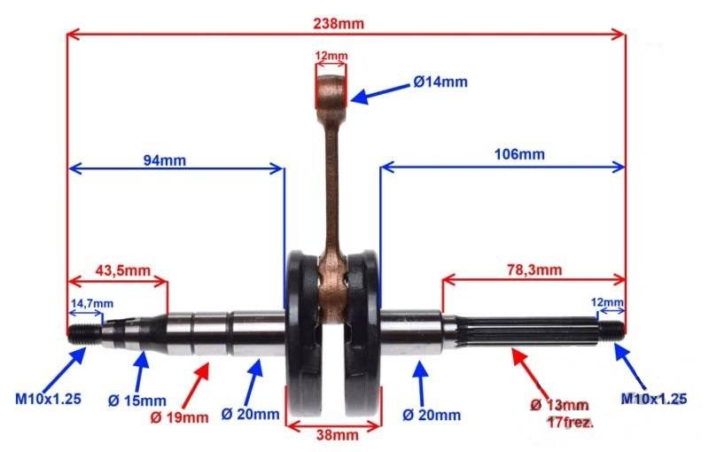 Wał korbowy yamaha aerox lc/ac 2t Wał korbowy yamaha aerox lc/ac 2t - obrazek 2